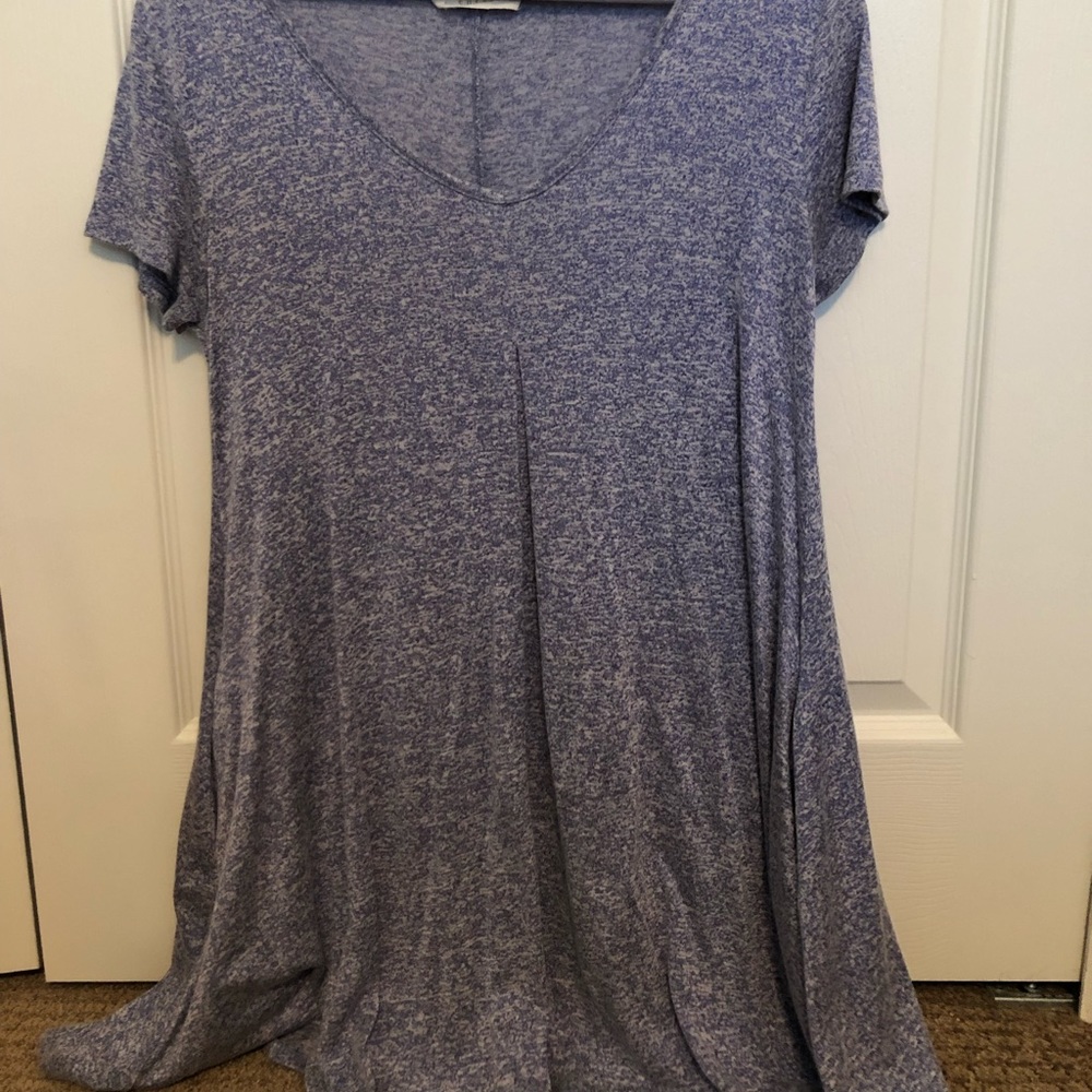 Heather blue v neck dress